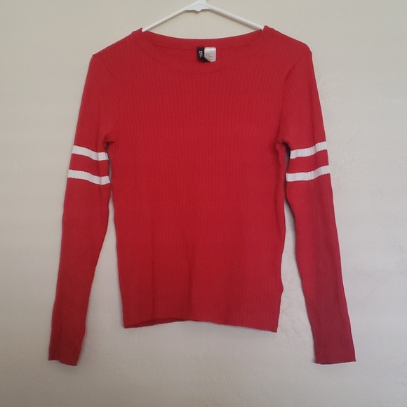 Red Divided Sweater - Picture 1 of 5